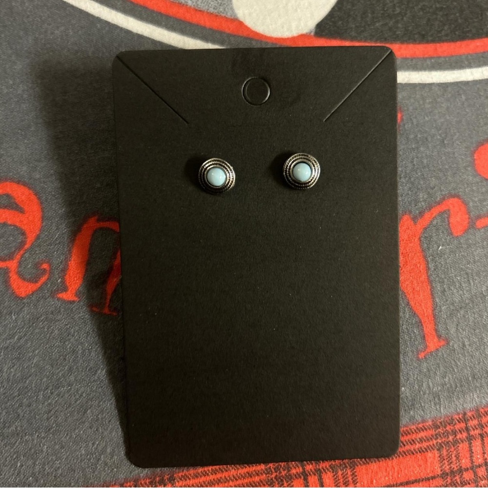silver/blue stud earrings